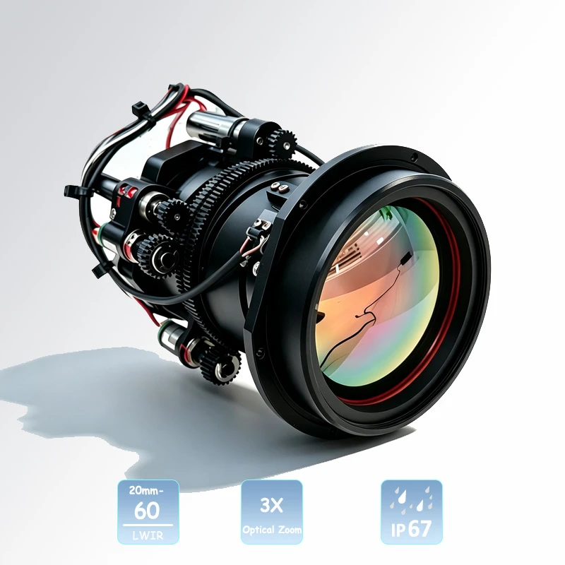 20-60mm Continuous Zoom 8-14&mu;m Infrared Optical Structure LWIR lenses
